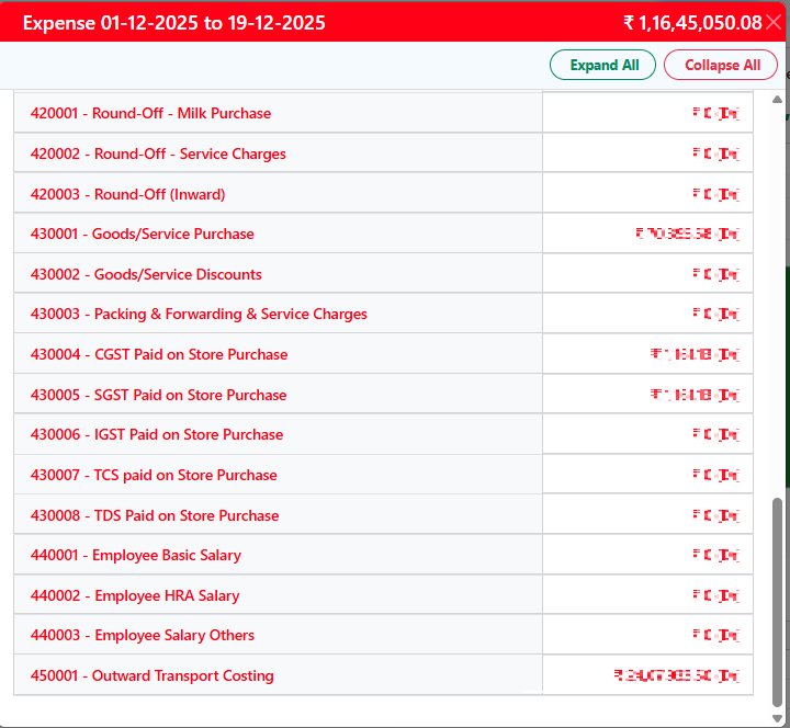 EasyDairyERP Profit & loss Expences_04
