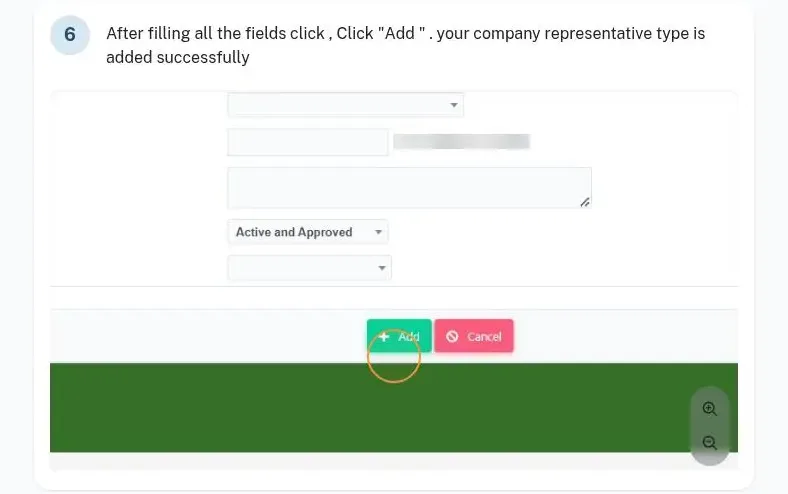 Company representatives and reporting hierarchy
