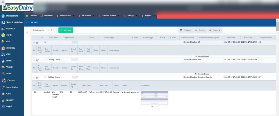CC lab test set-up