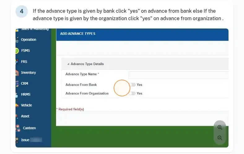 Docs guide: assigning an advance to a vendor