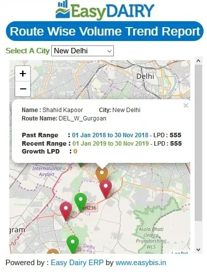Map view in the app